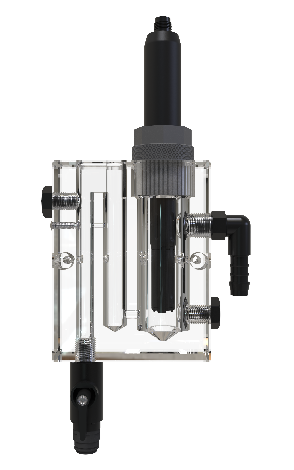 被置于流通池中的OxySense A 溶解氧傳感器