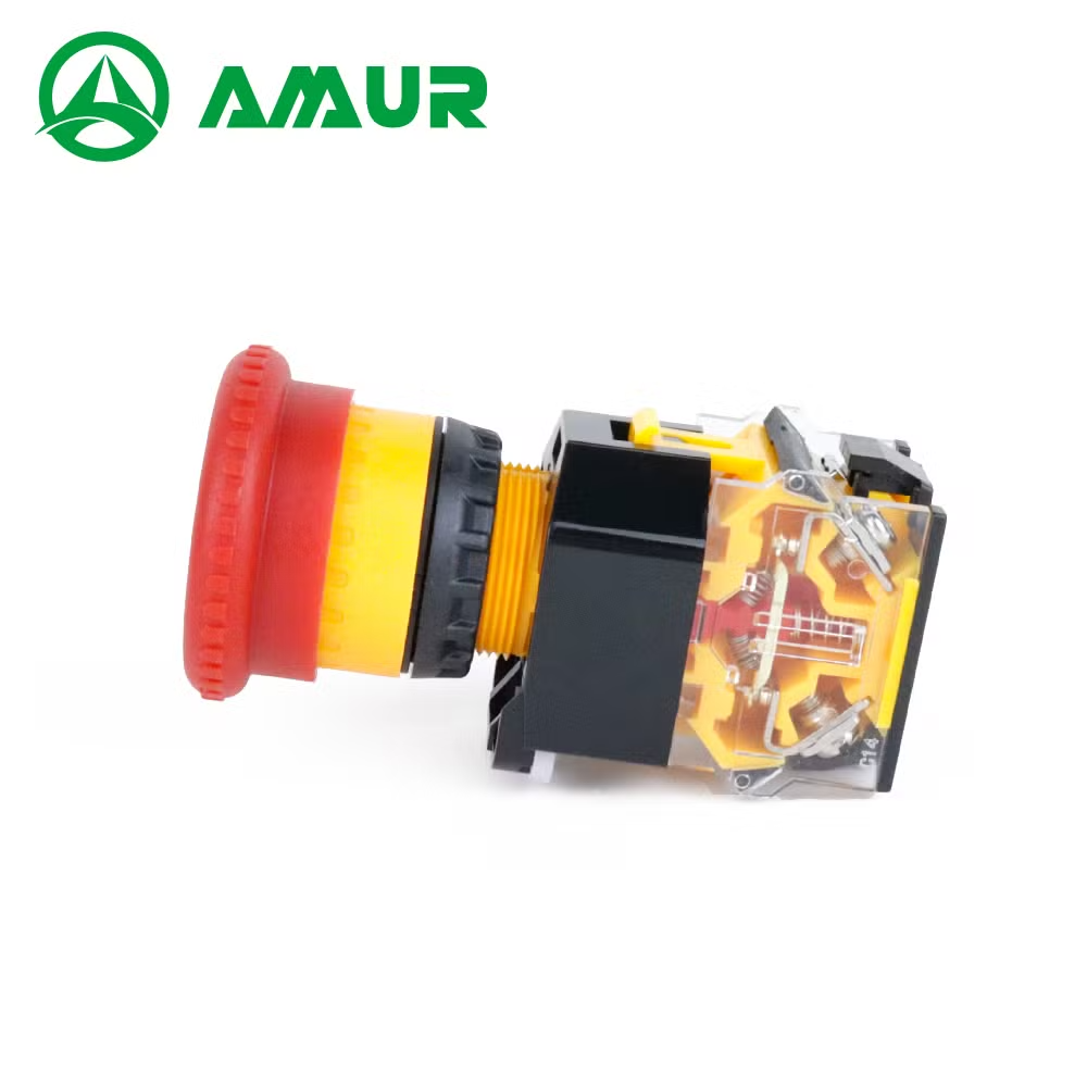 Amur Mushroom 1no 1nc 22mm Red Head Emergency Stop Push Button Switch