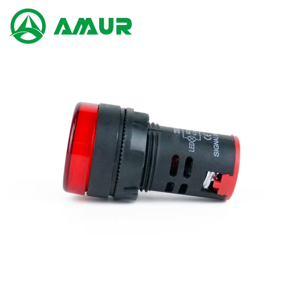 Amur Red Color Indicator Light 22mm Flat Head Illumination Plastic Signal Light