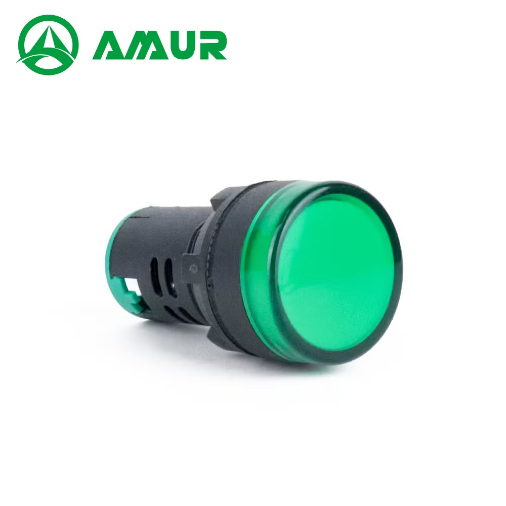 Amur Green Color Indicator Light 22mm Flat Head Illumination Plastic Signal Light