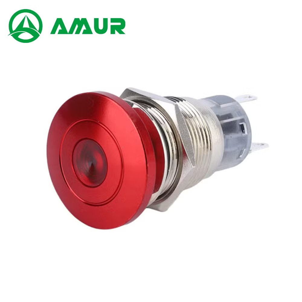 Amur 19mm Selflock Nonc 3pin Mushroom Push Button Switch