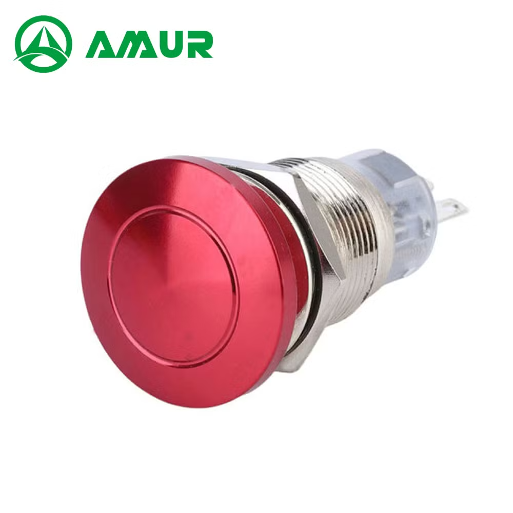 Amur 19mm Selflock Nonc 3pin Mushroom Push Button Switch