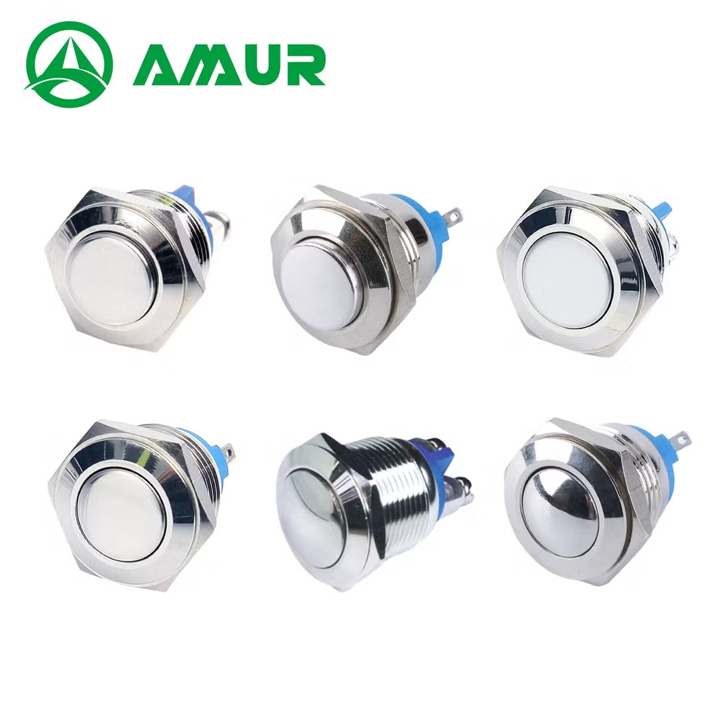 Amur 16mm Waterproof Screw Feet High Head Push Button Switch