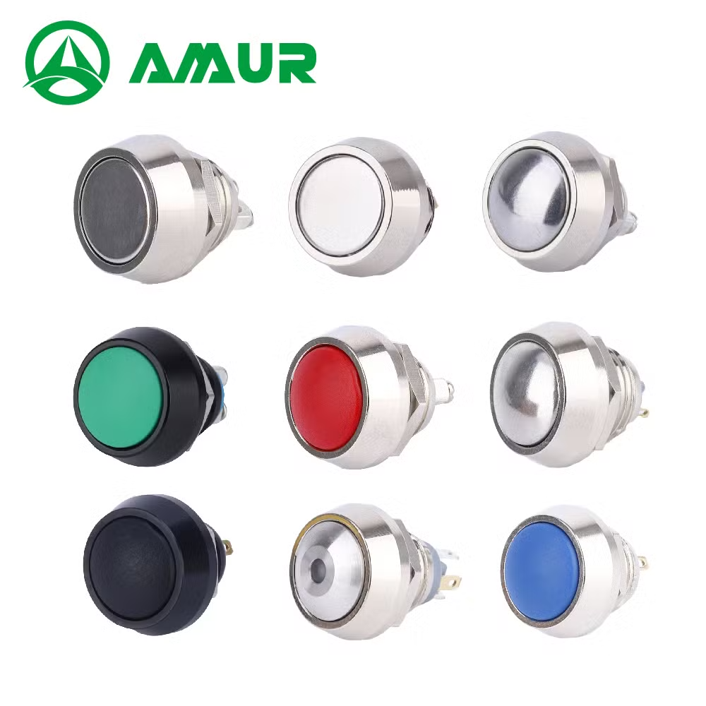 Amur 2A Momentary 1no 12mm Domed Head Push Button Switch