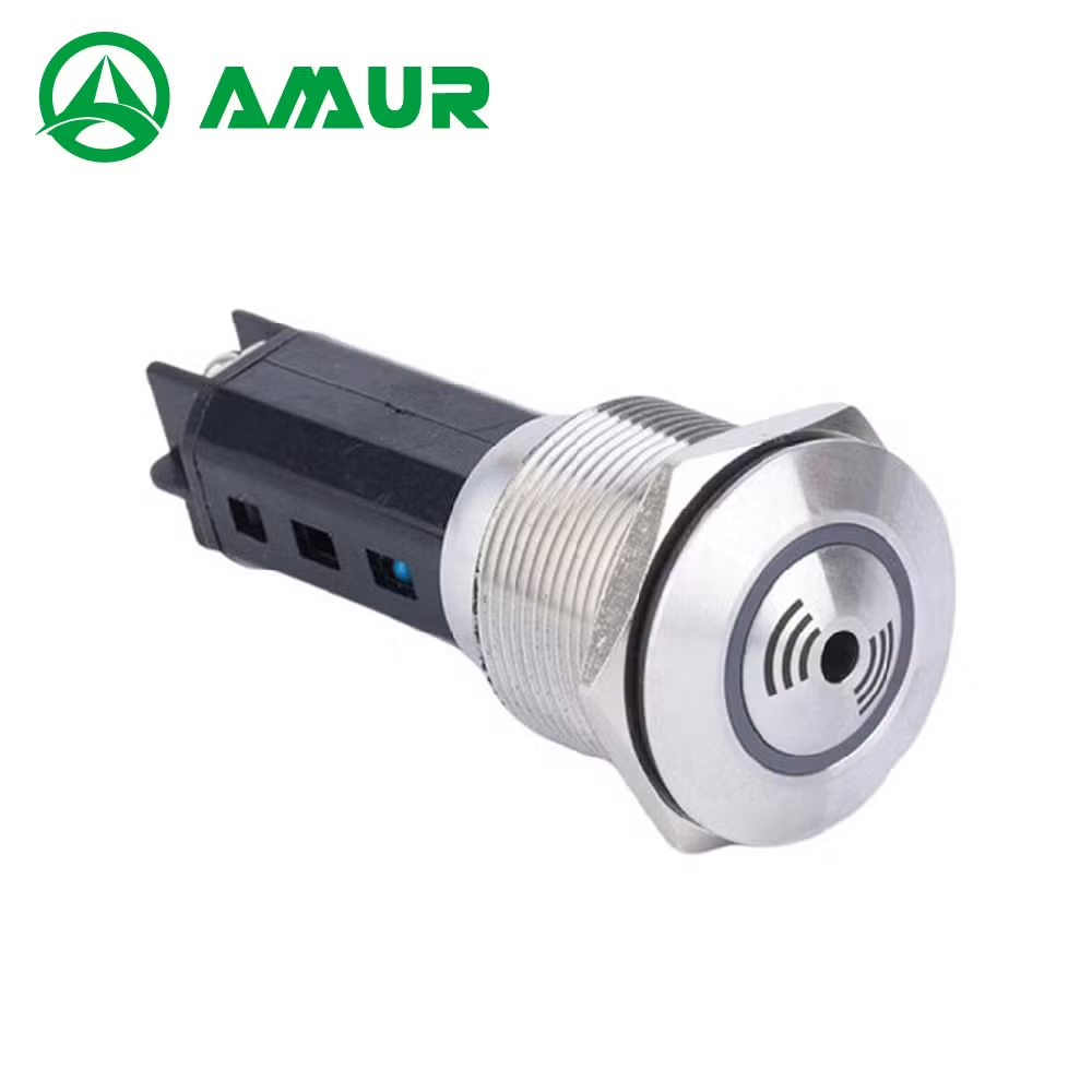 Amur 22mm Metal Buzzer with Red LED Lamp Light