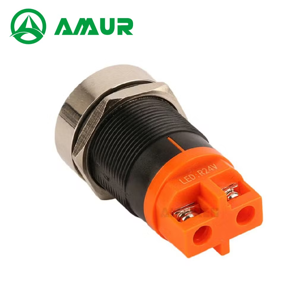 Amur Black Housing 22mm Flat Head Buzzer with LED Light