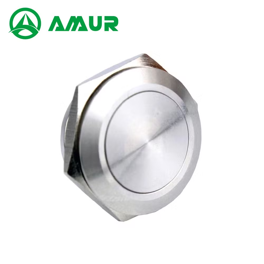 Amur 22mm Waterproof Super Short IP65 Stainless Steel Metal Push Button