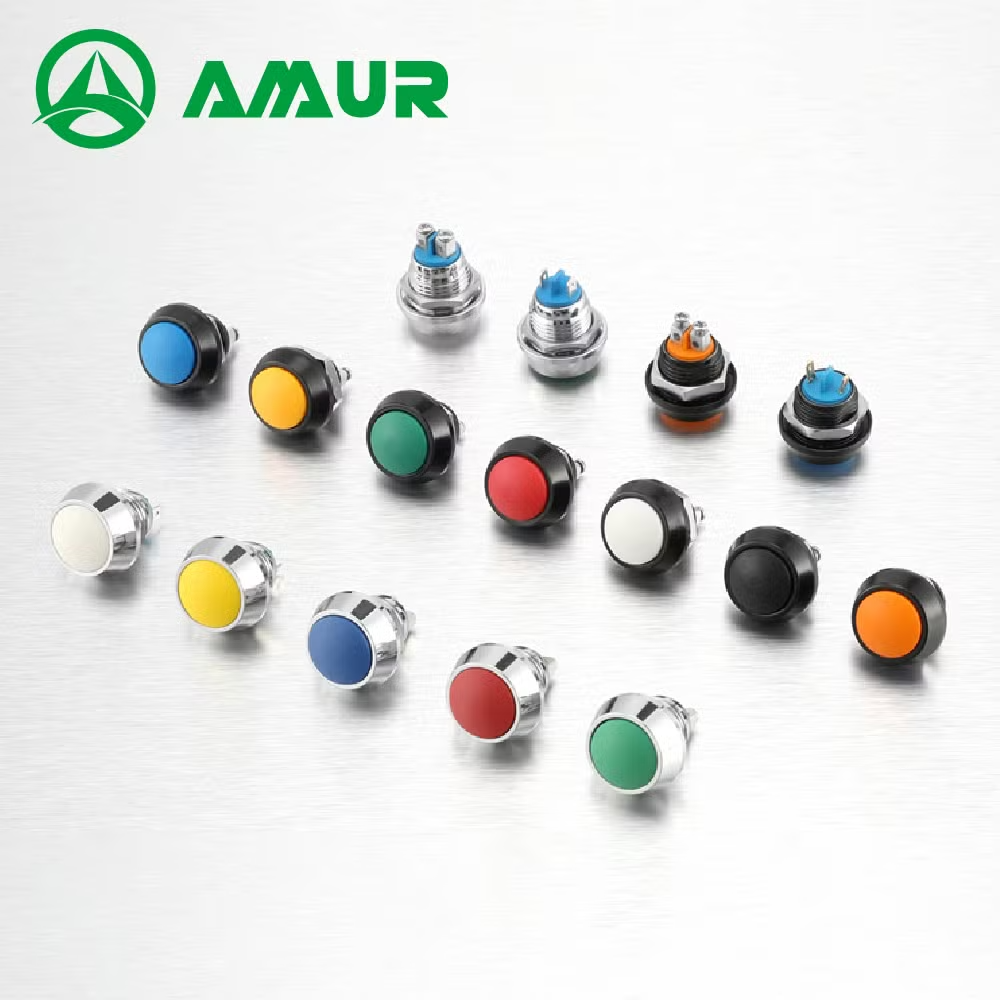 Amur 12mm Domed Head Pin Terminal Momentary Push Button Switch