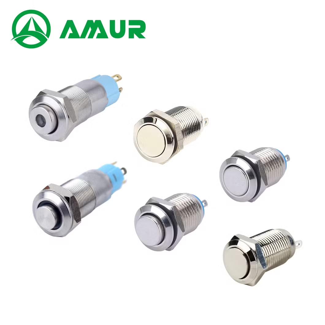 Amur IP65 Round High Head Momentary/Latching Without Light Push Button Switch