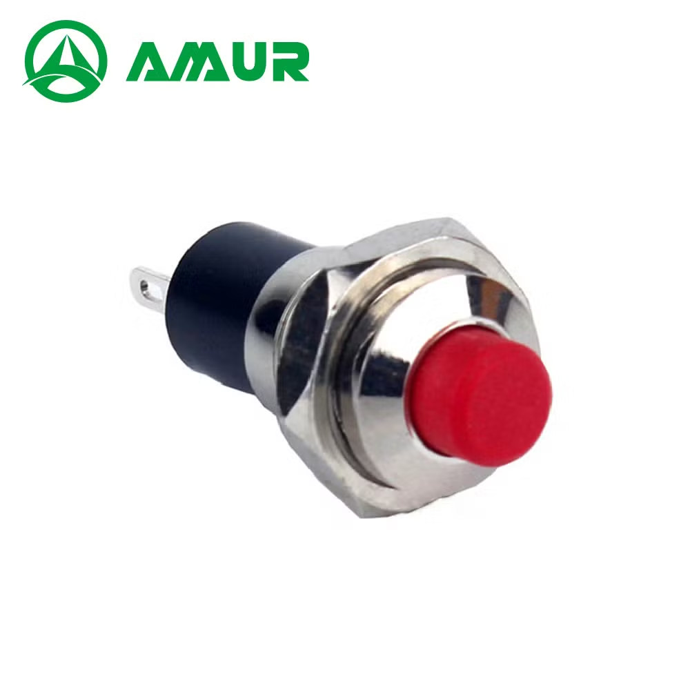 Amur 7mm Latching Self-Locking Red High Head Push Button Switch