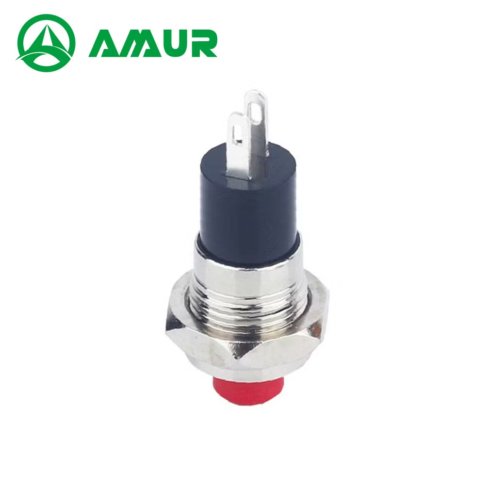 Amur 7mm Latching Self-Locking Red High Head Push Button Switch