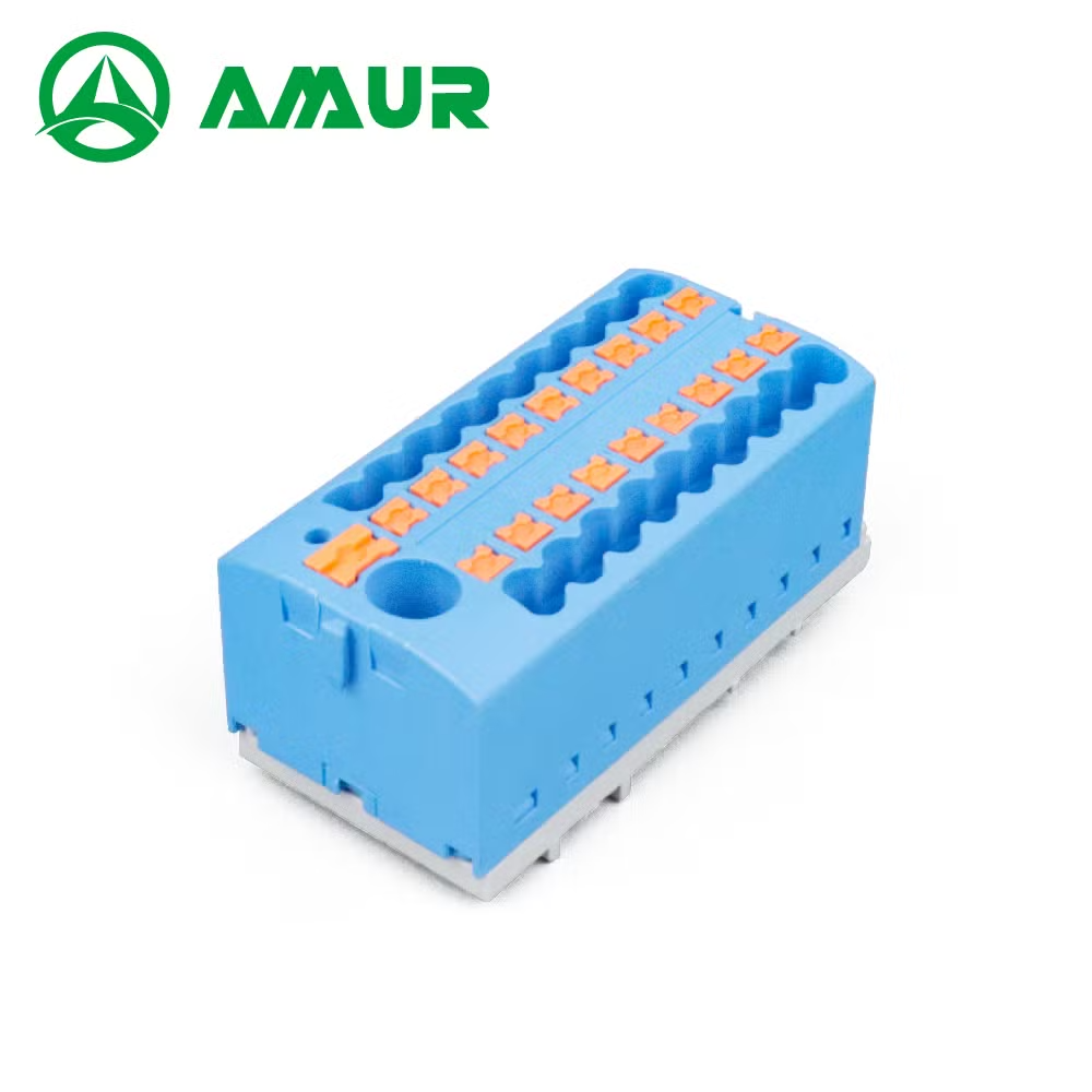 Amur Customizable Colors Push-in Connection DIN Rail Terminal Block Strip