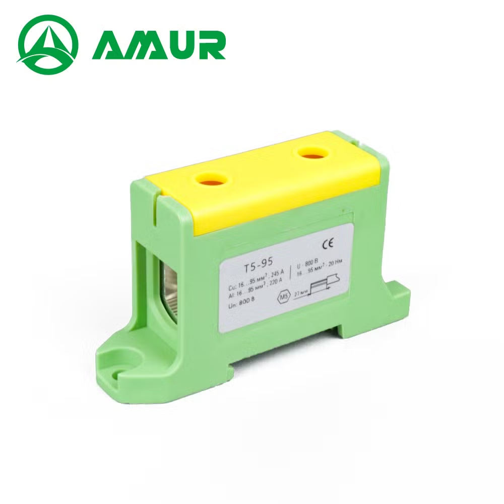 DIN Rail Mounted Wire Connector 2 Pole Al/Cu Terminal Block