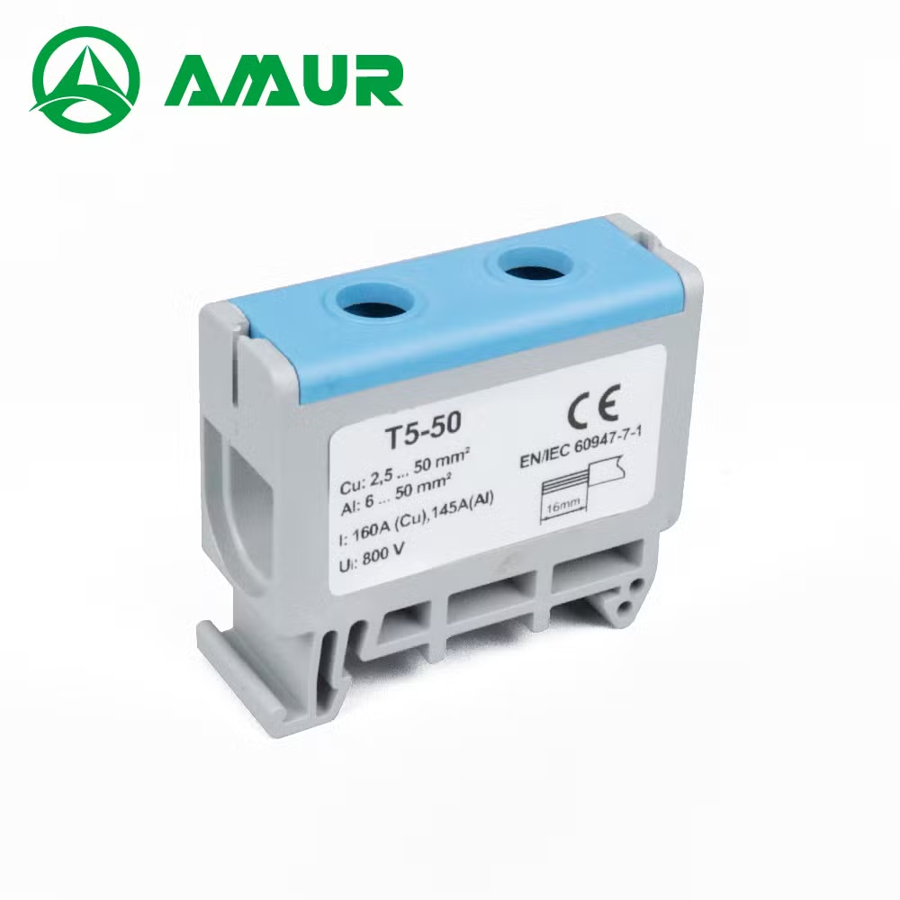 2p Power Distribution DIN Rail Mounted 800V Terminal Connector Electrical Terminal Block