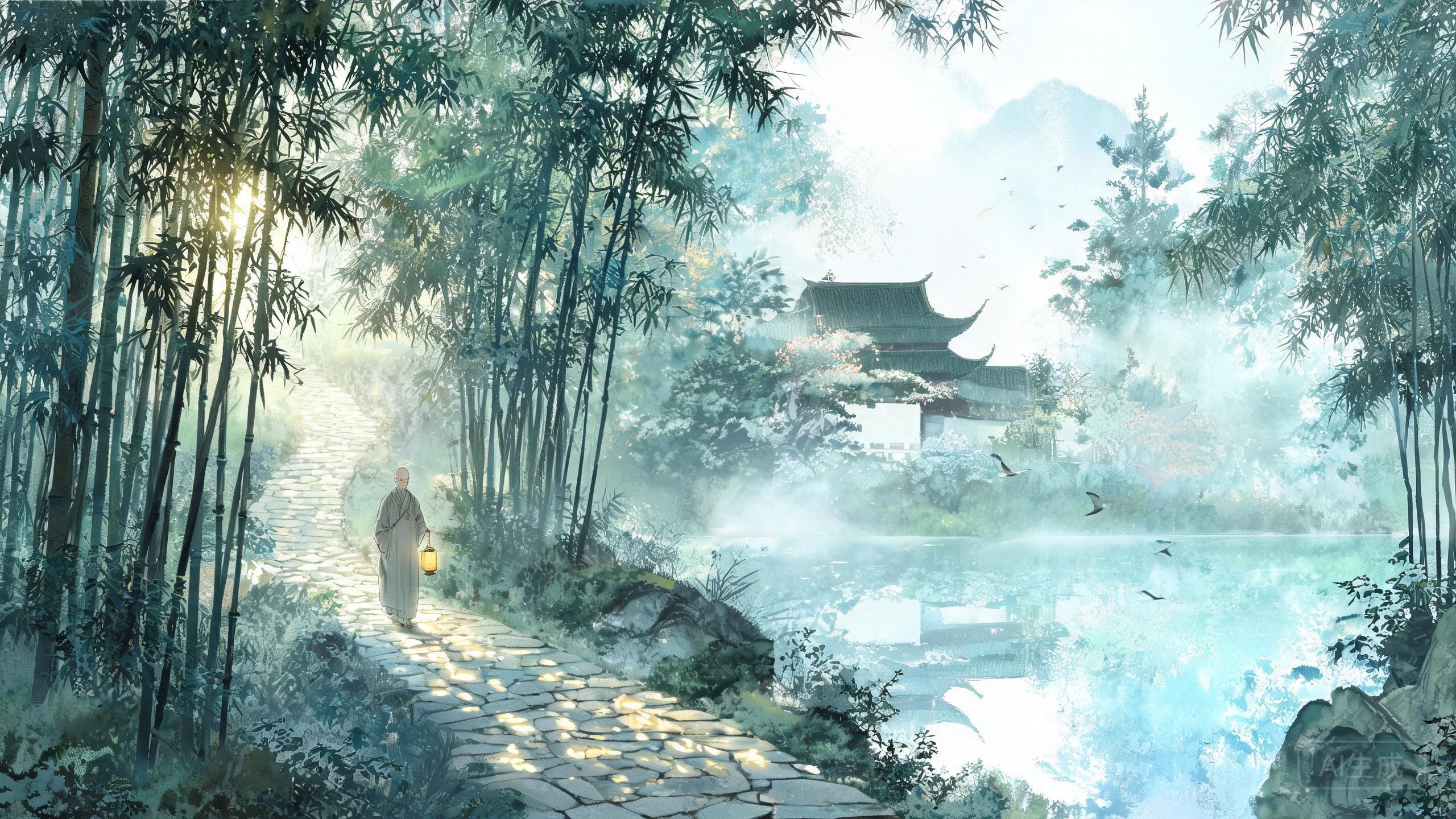 曲径通幽处，禅房花木深——《题破山寺后禅院》诗意