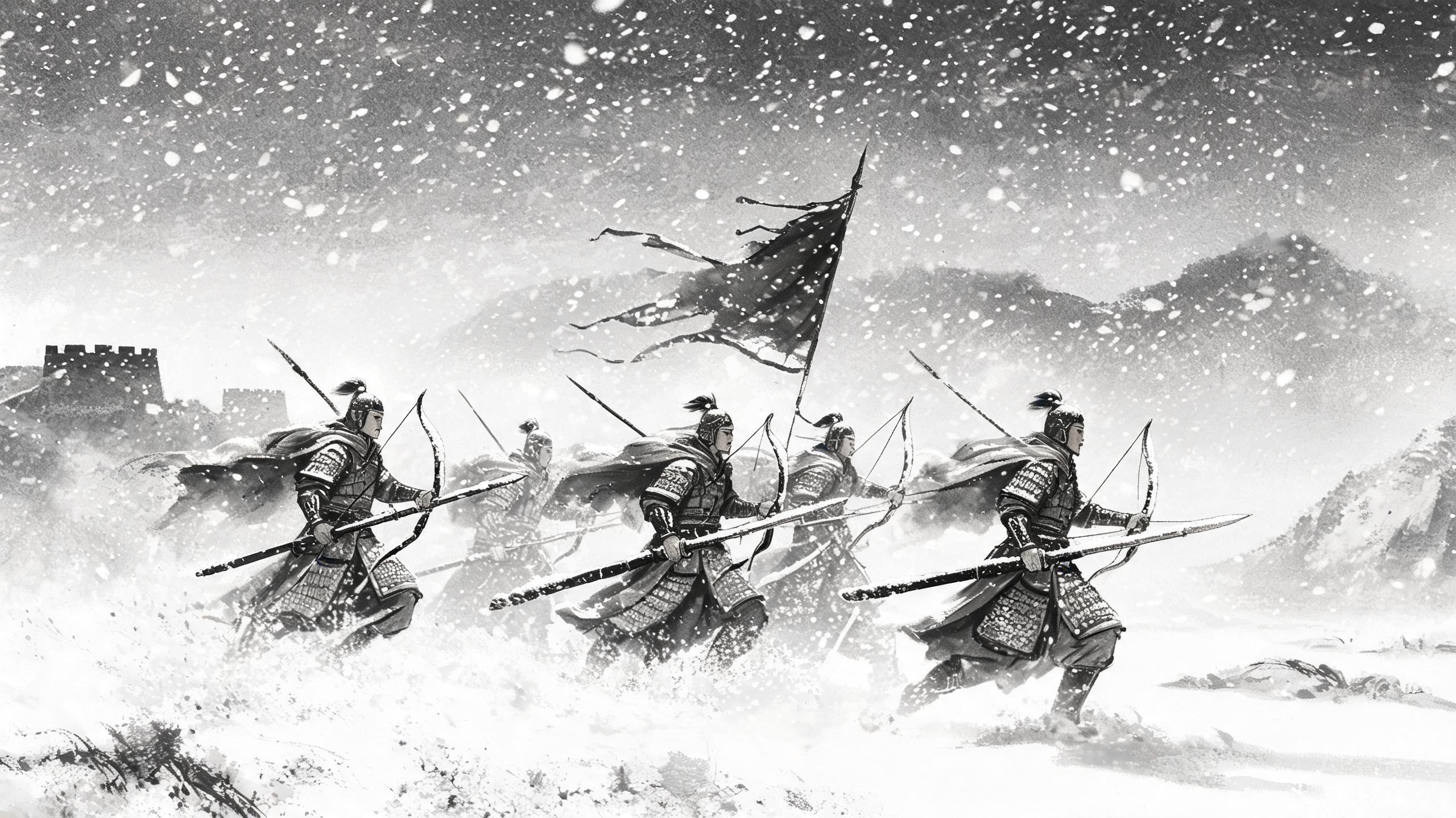 欲将轻骑逐，大雪满弓刀——《塞下曲》其三诗意