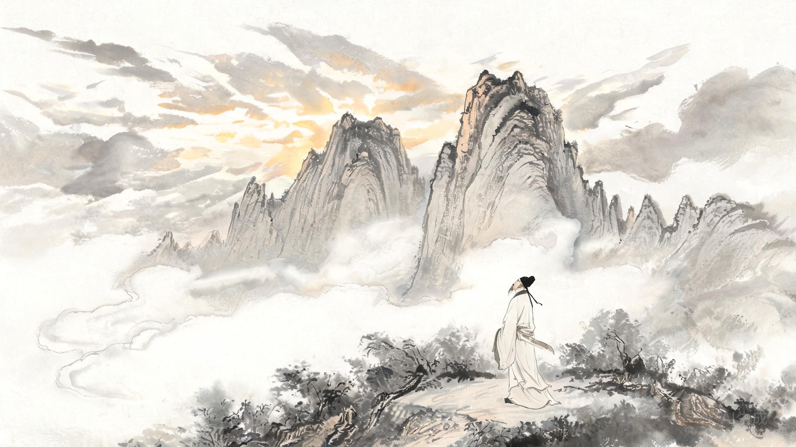 数峰清瘦出云来——《初见嵩山》的清骨诗境