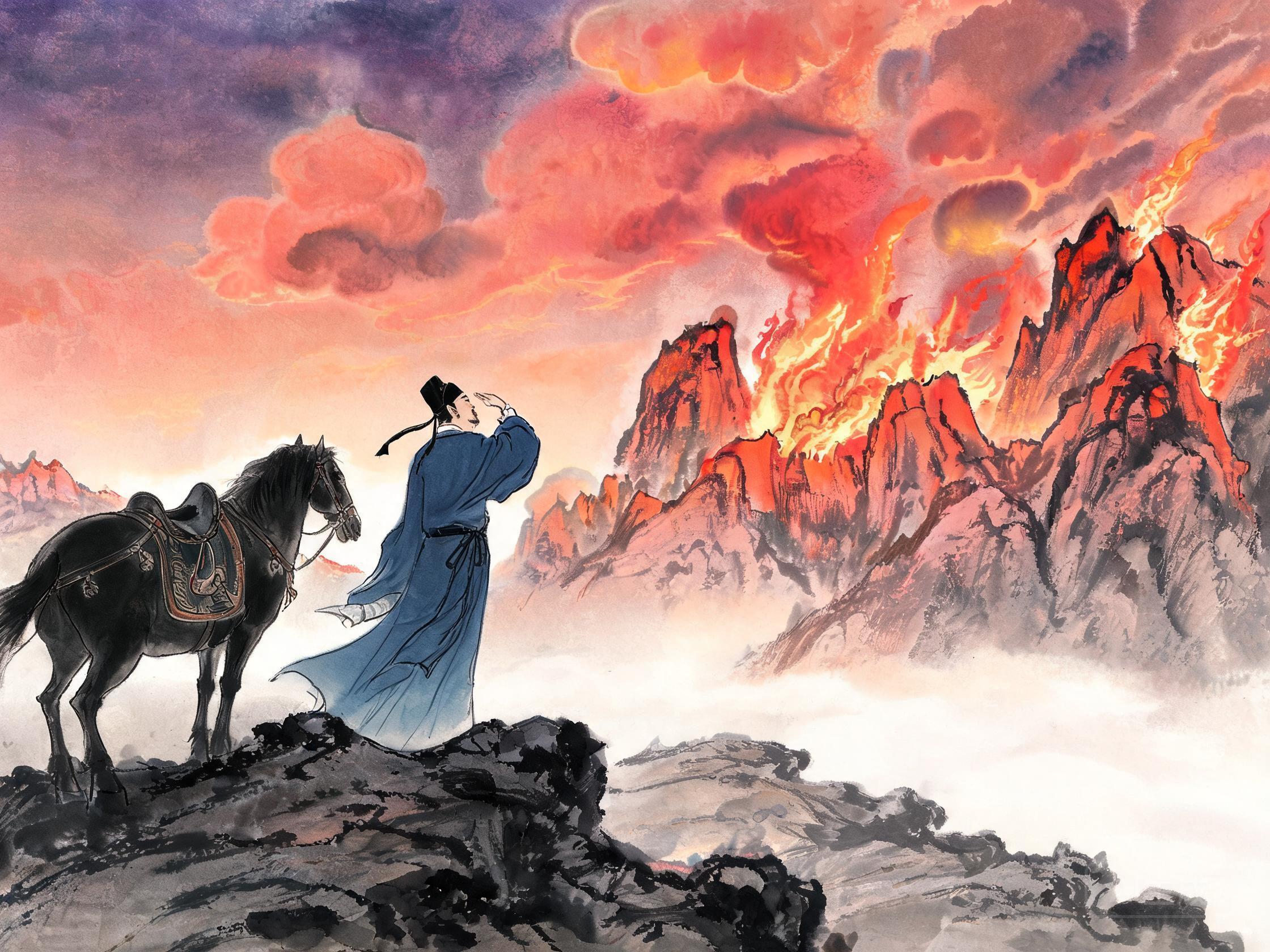火山云歌送别——西域奇观的壮阔书写