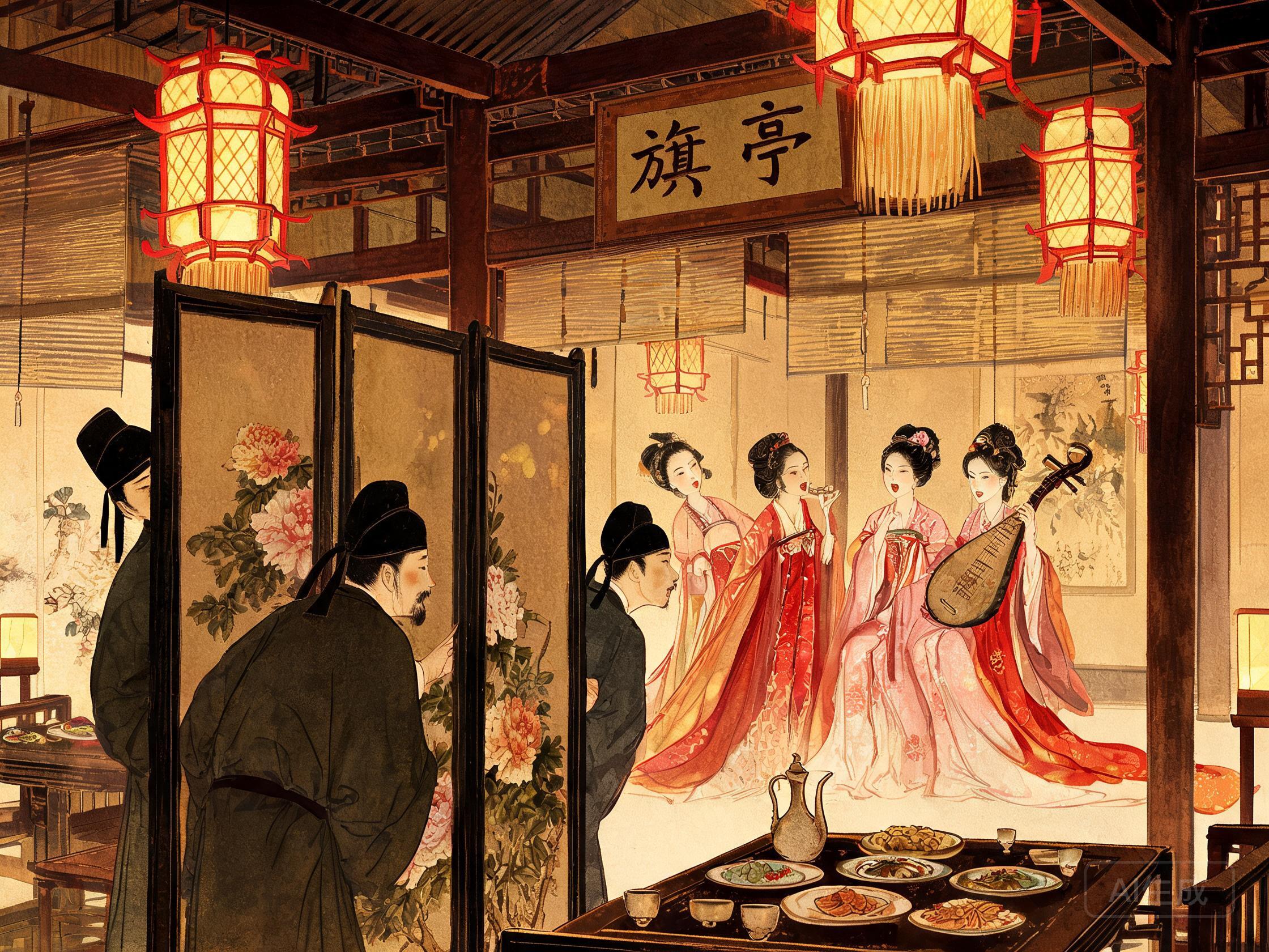 旗亭画壁赌诗——王之涣与王昌龄高适的千古雅集
