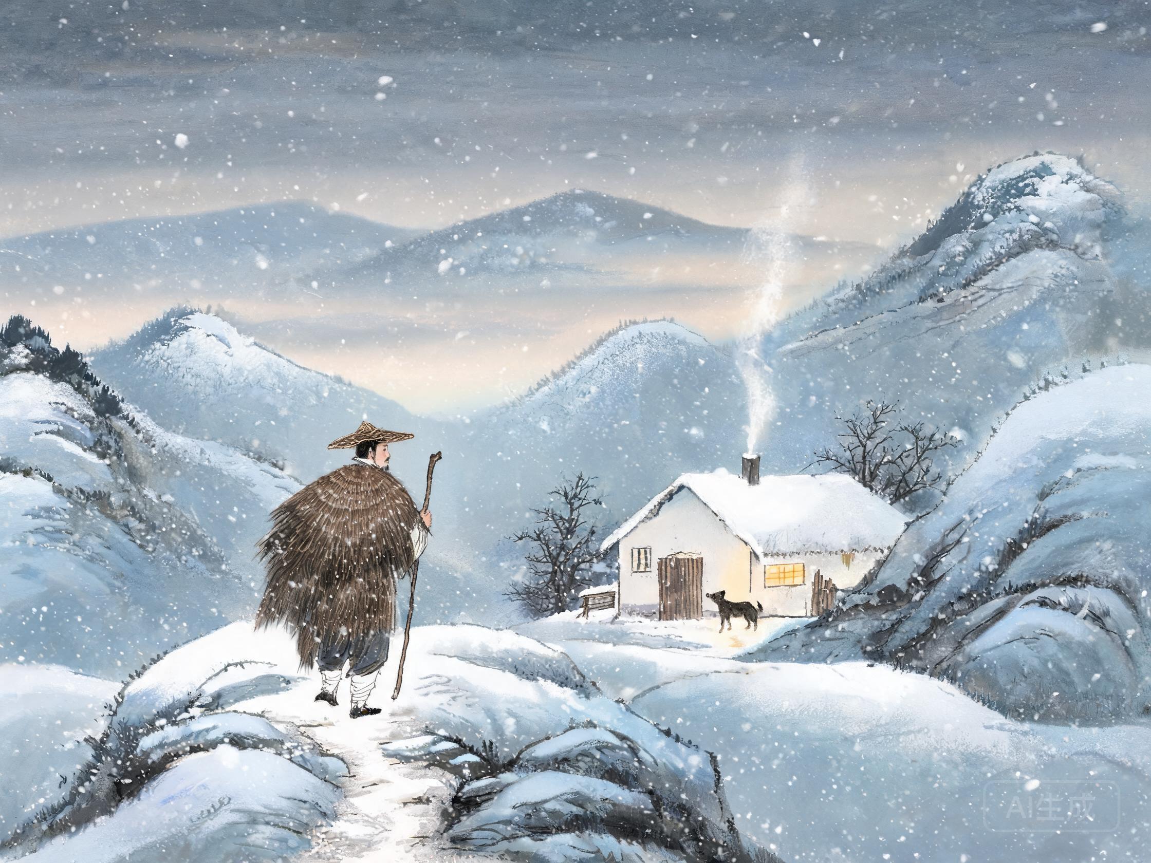 风雪夜归人——《逢雪宿芙蓉山主人》的清寒诗境