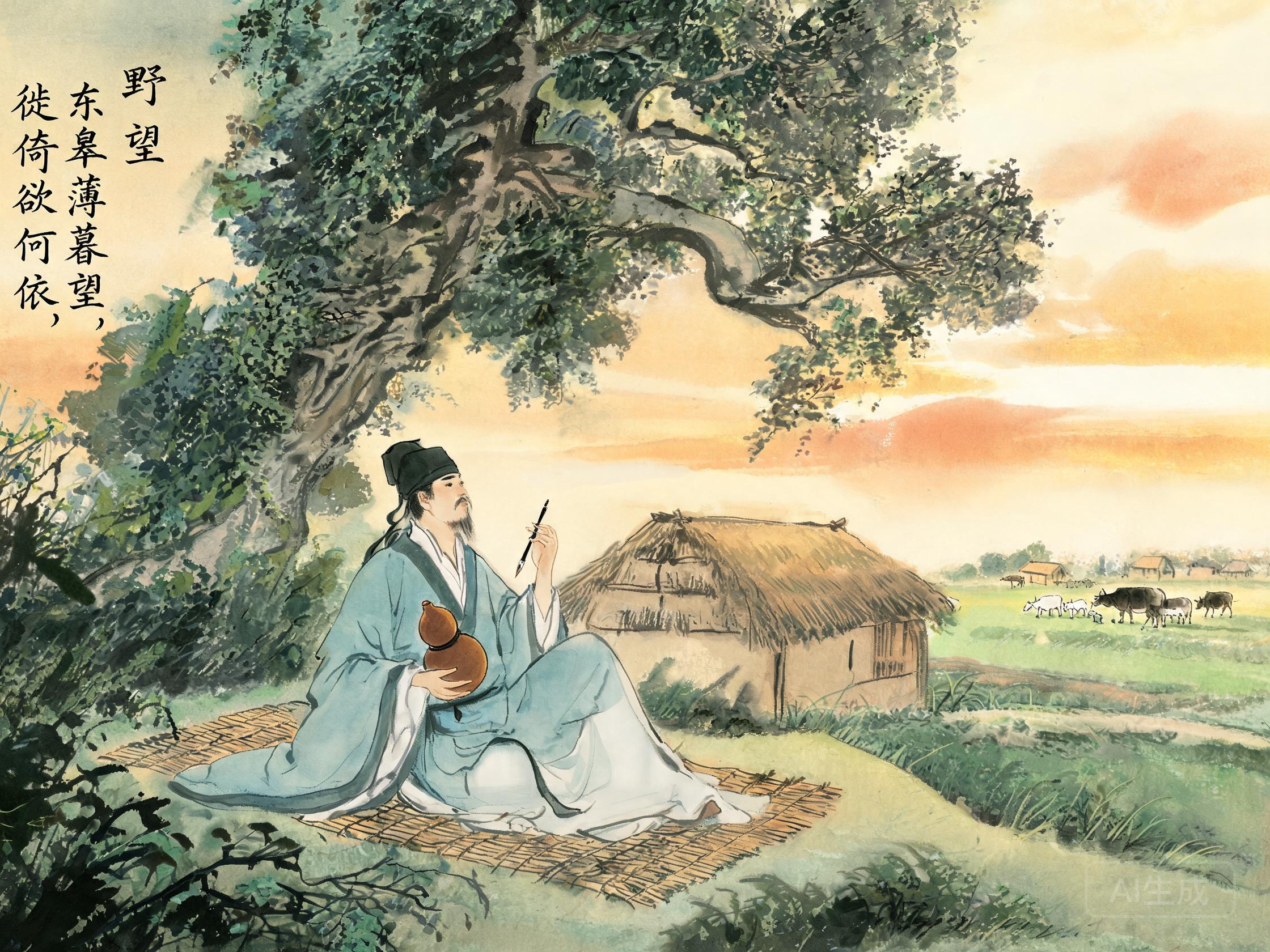东皋薄暮望——王绩《野望》的隐逸田园诗境