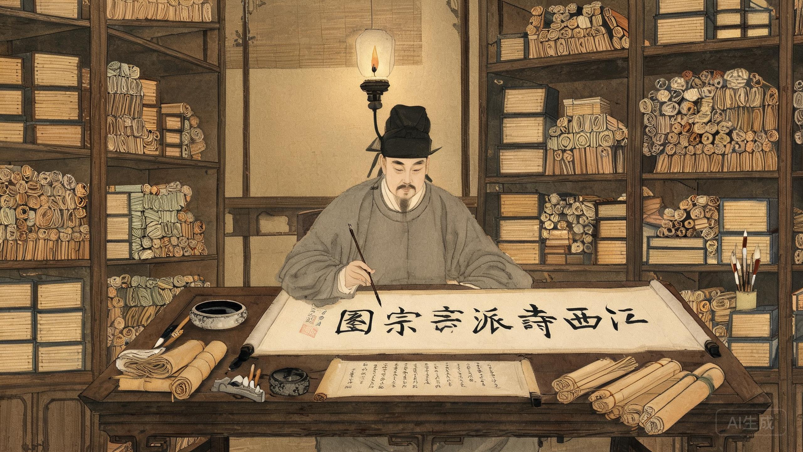 紫微诗宗编纂诗派图——吕本中与江西诗派的传承