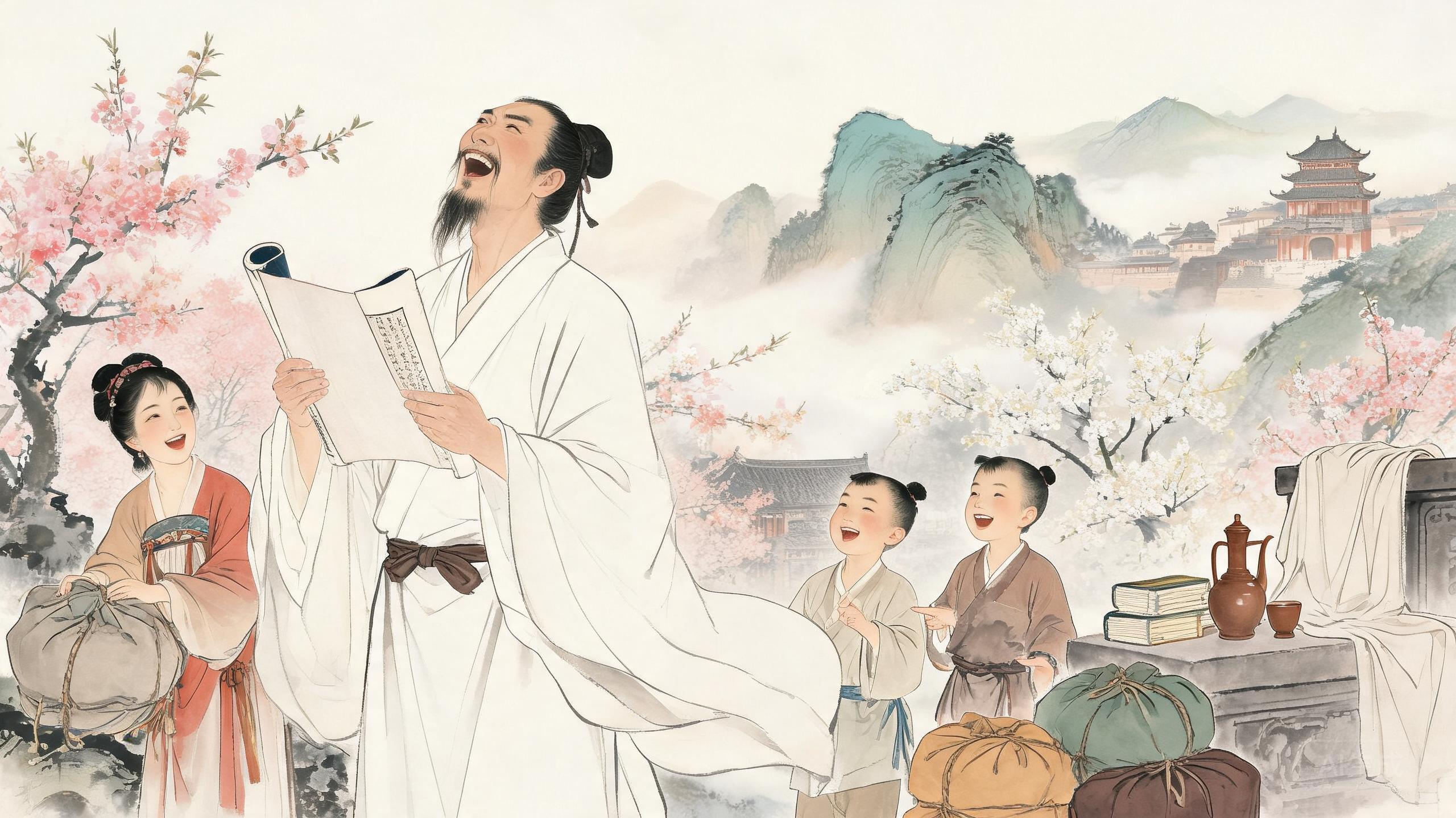 白日放歌须纵酒青春作伴好还乡——杜甫《闻官军收河南河北》的平生第一快诗