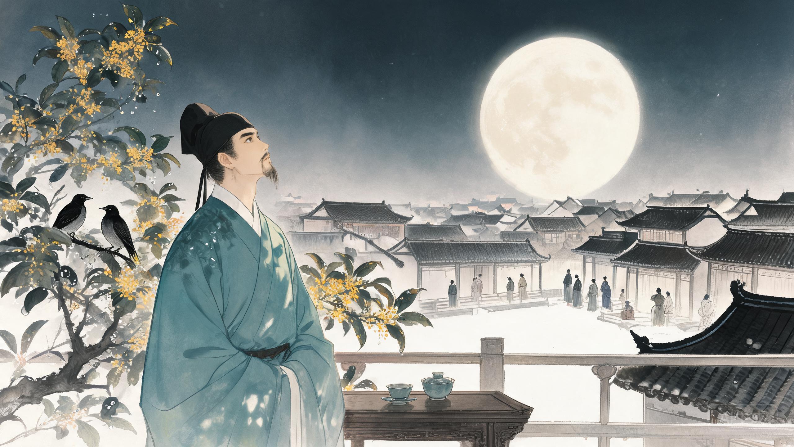 今夜月明人尽望不知秋思落谁家——王建《十五夜望月》的中秋诗境