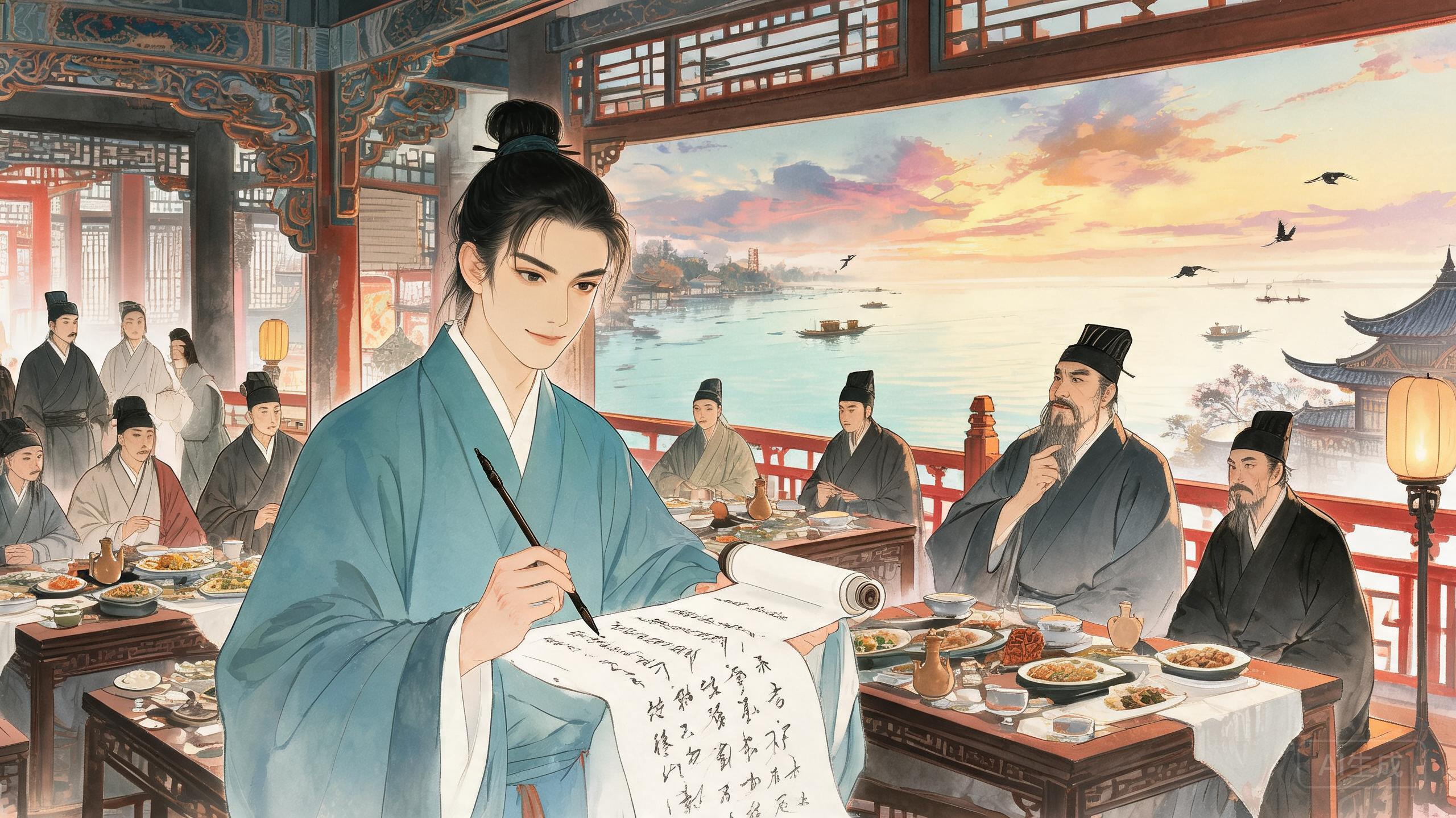 即席挥毫惊四座——王勃重阳滕王阁上写就千古第一骈文