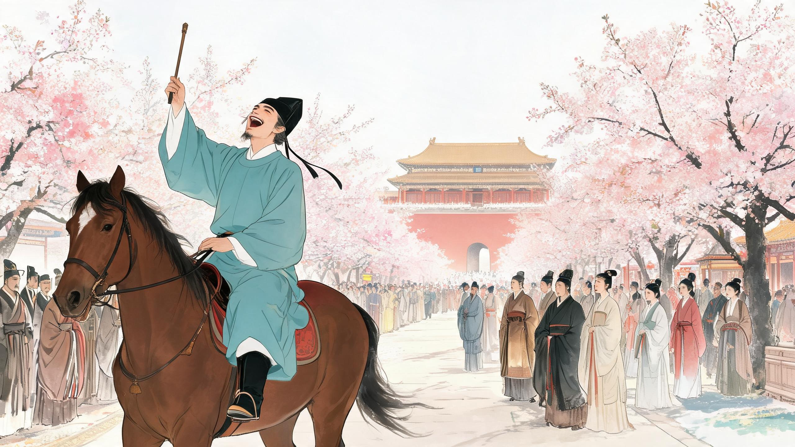 春风得意马蹄疾一日看尽长安花——孟郊登科的励志狂喜
