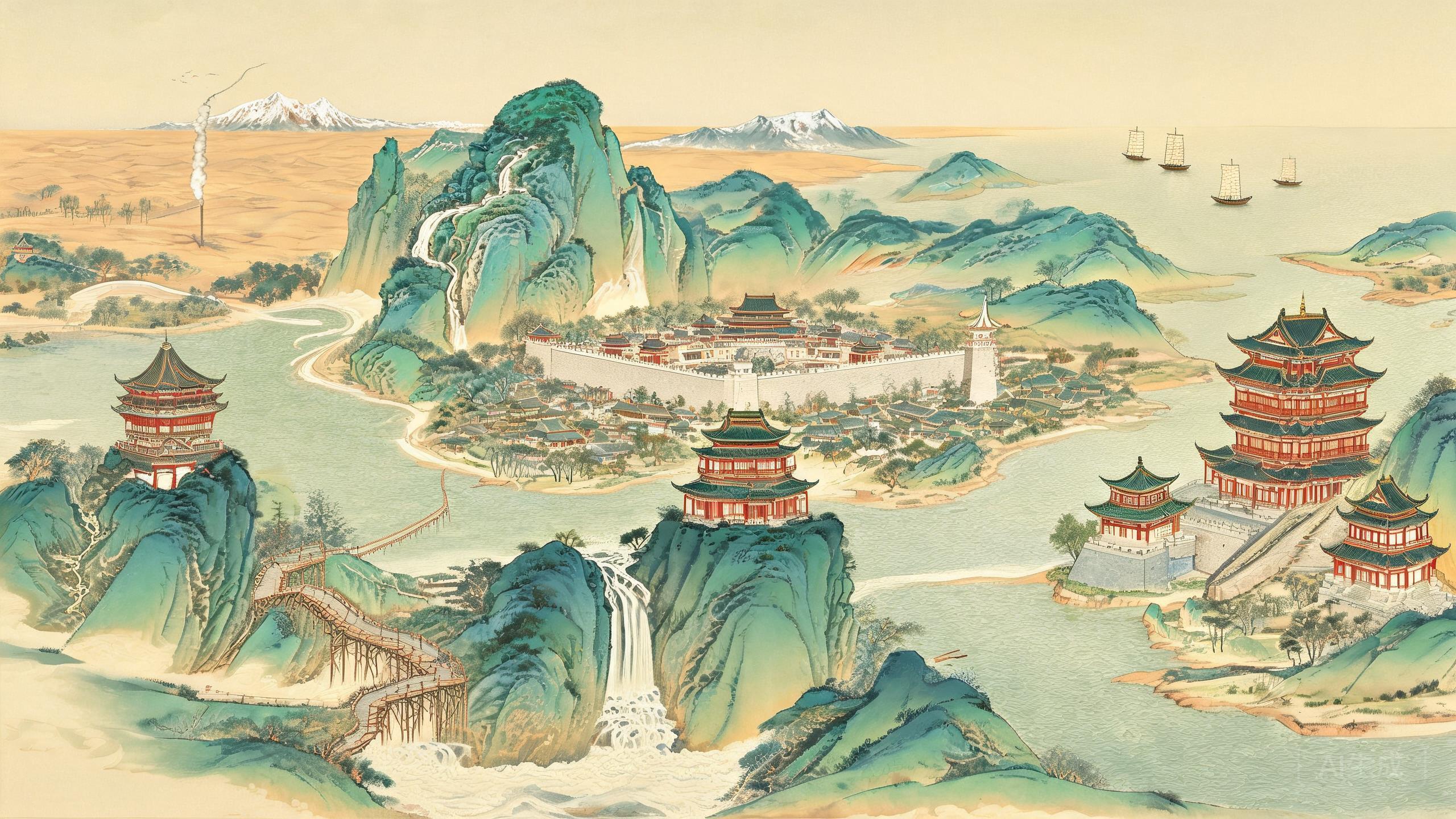 青绿山河诗旅地图——名楼、名山、关塞、江南，唐诗里的中国山河