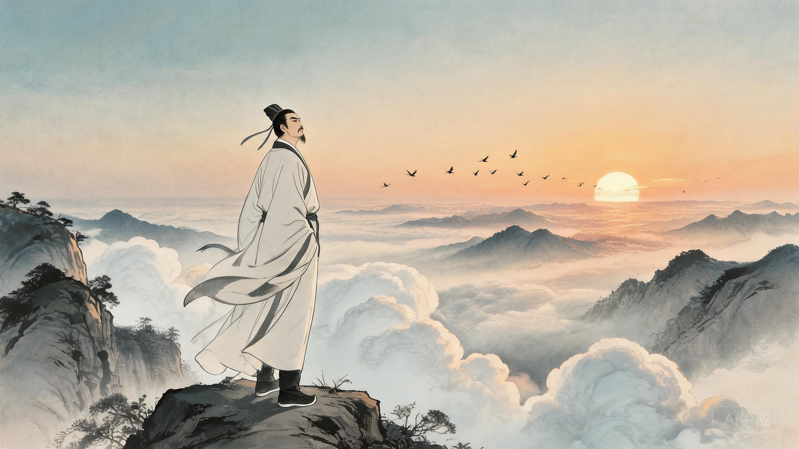 会当凌绝顶一览众山小——杜甫《望岳》中的青年凌云之志