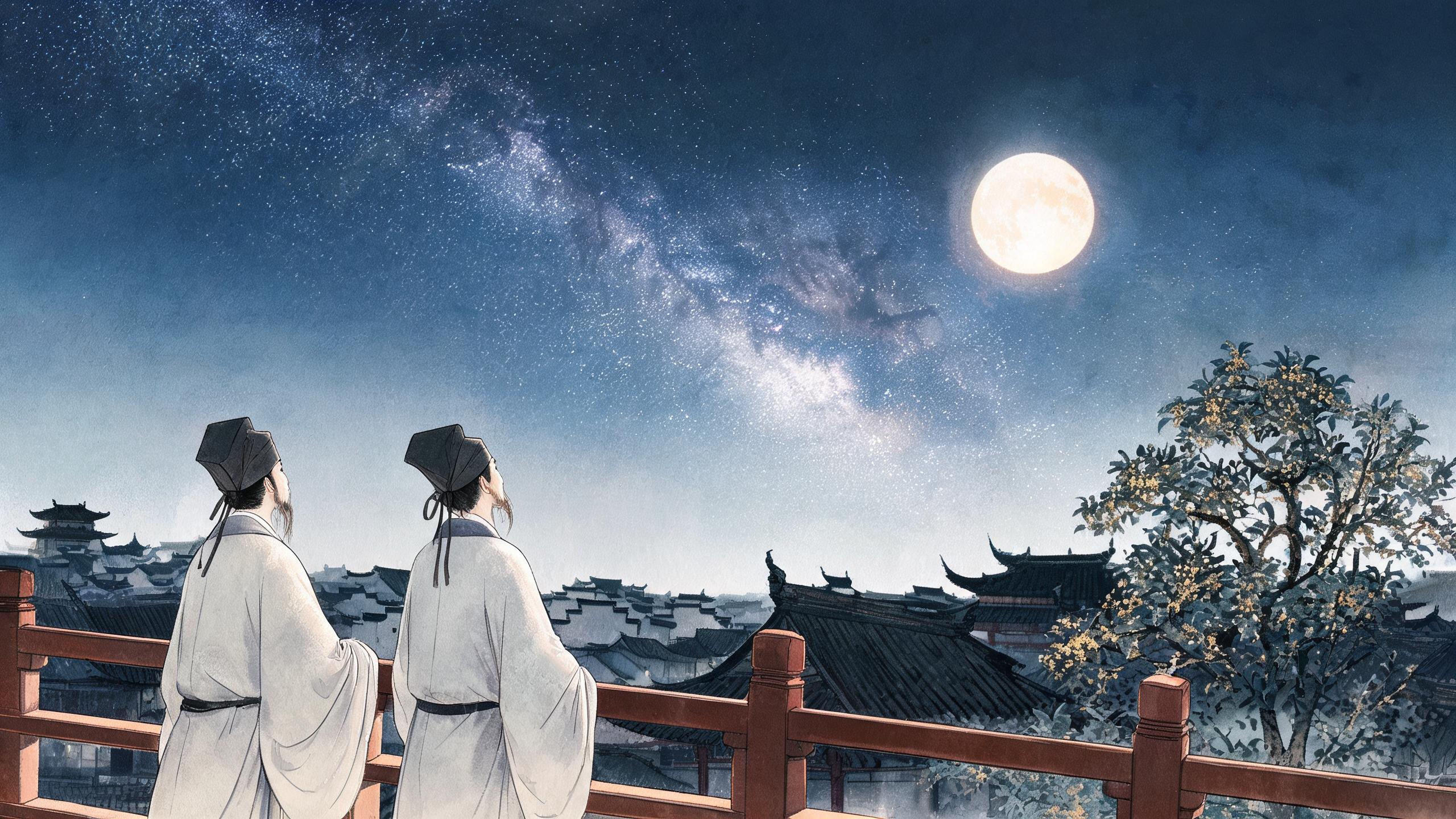 暮云收尽溢清寒银汉无声转玉盘——苏轼《阳关曲·中秋月》的银河玉盘