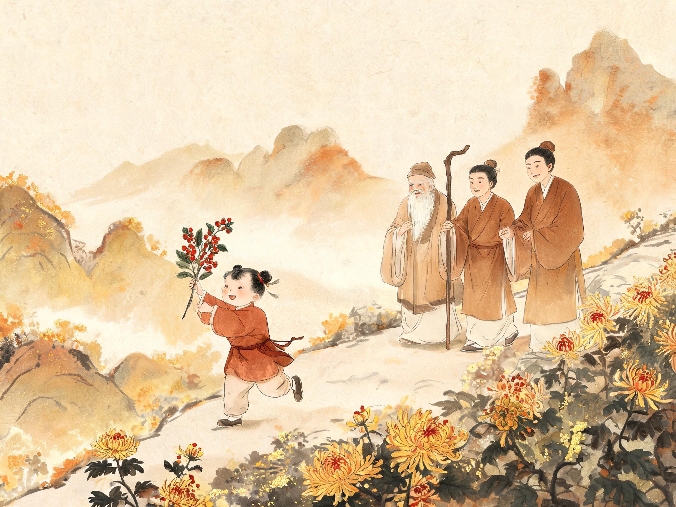重阳敬老——一家三代登高，天伦即风景