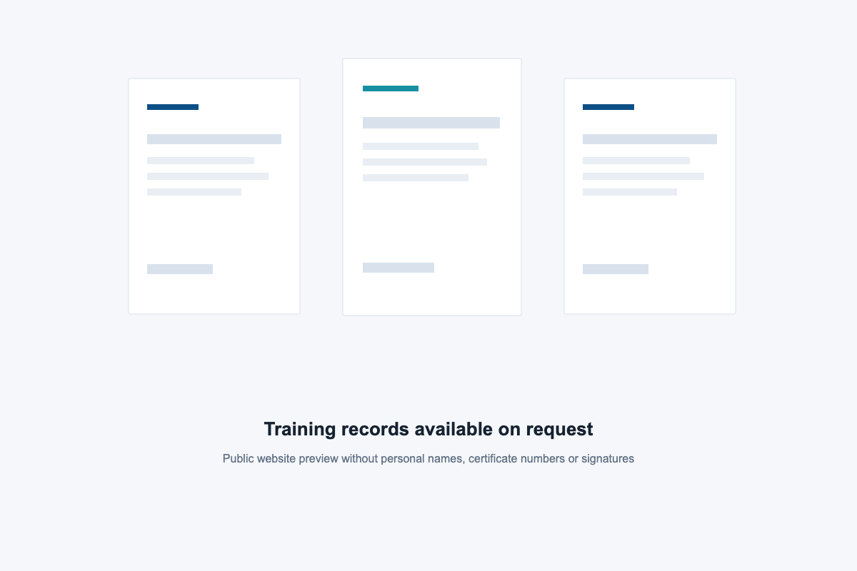 Training records placeholder