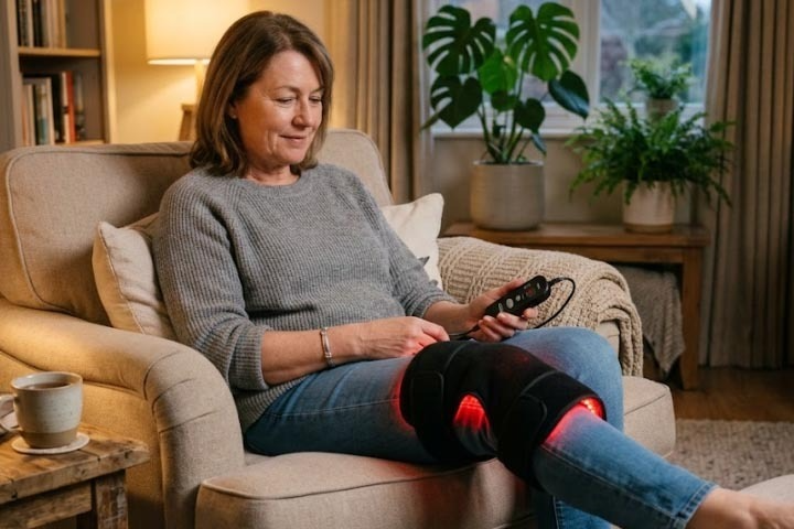 Using a heated knee massager with red light therapy for arthritis relief at home Top-Rated Heated Knee Massagers with Red Light Therapy: How They Work and Which One Fits You 3