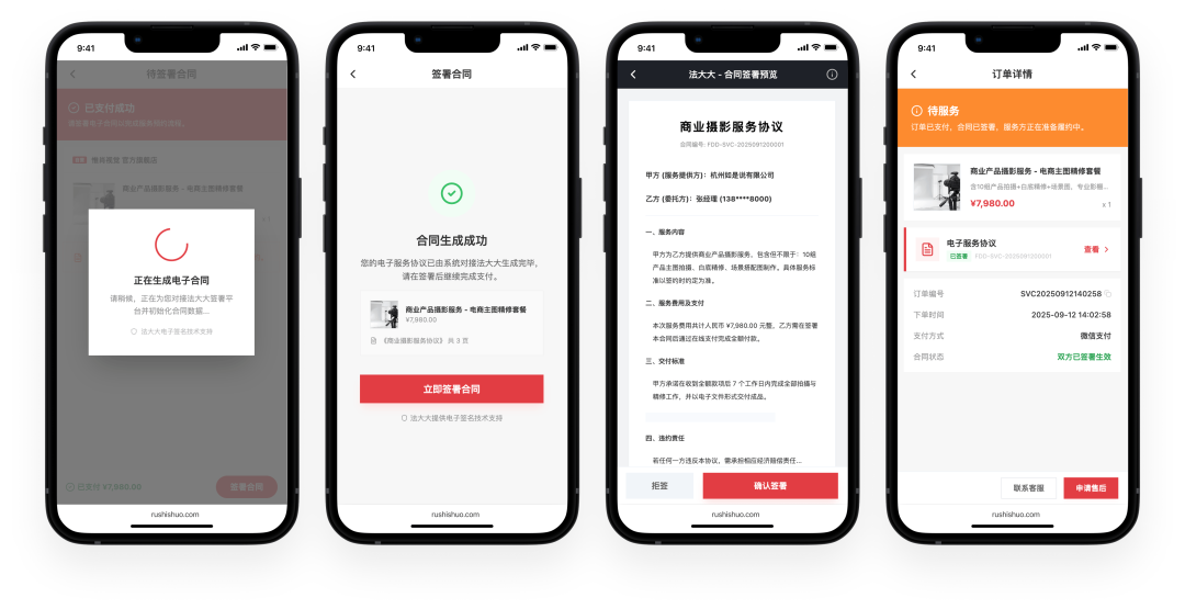 商品购买全面集成电子合同
